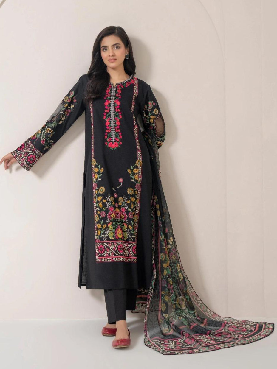 3 Pcs Women's Unstitched Printed Suit