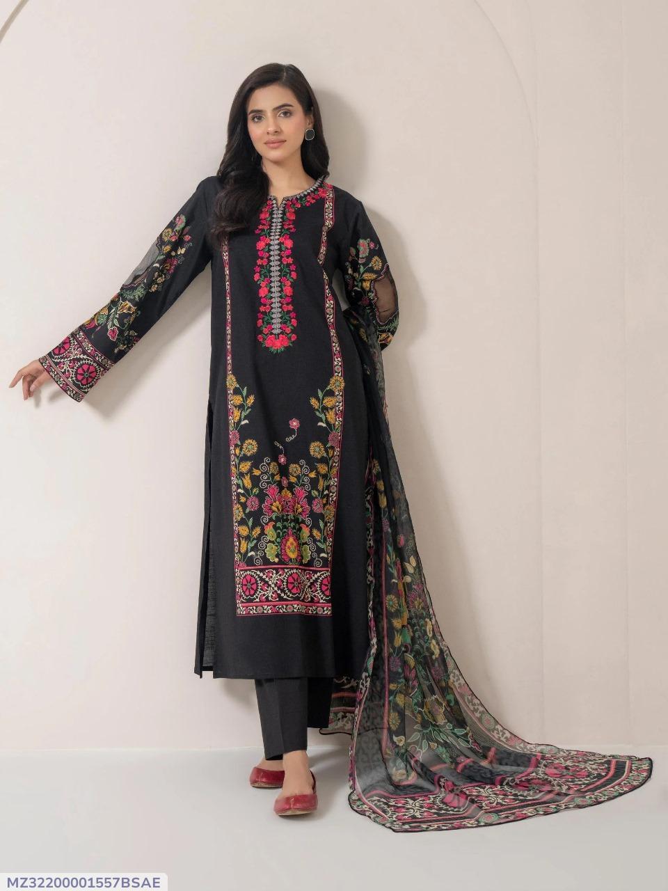 3 Pcs Women's Unstitched Printed Suit
